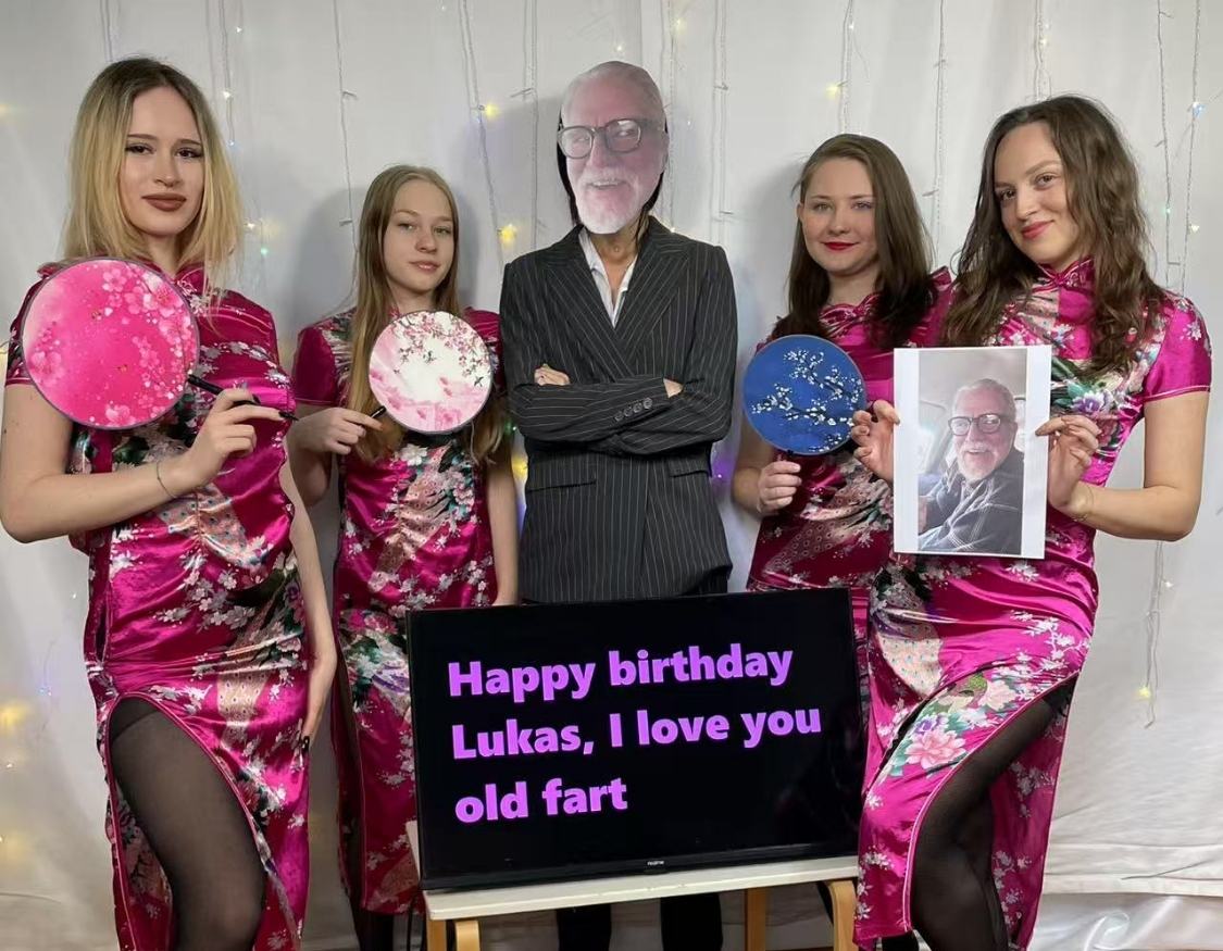 Greeting video from European girls